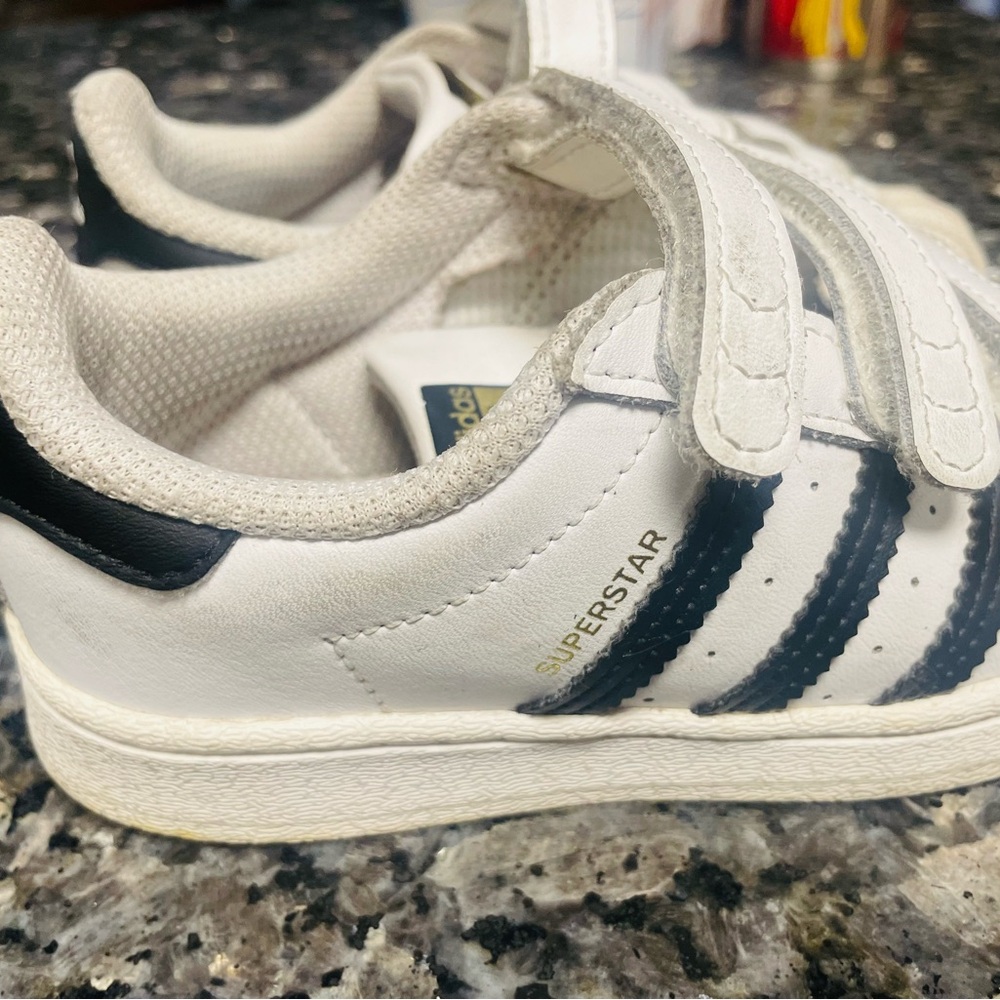 Adidas White and Black Sneakers Velcro Closure